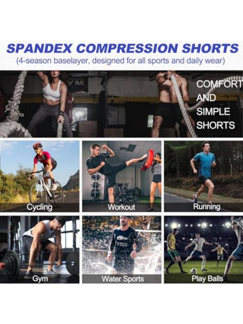 Compression Shorts Men Spandex Sports Workout Running Gym Athletic Baselayer - Picture 5 of 6